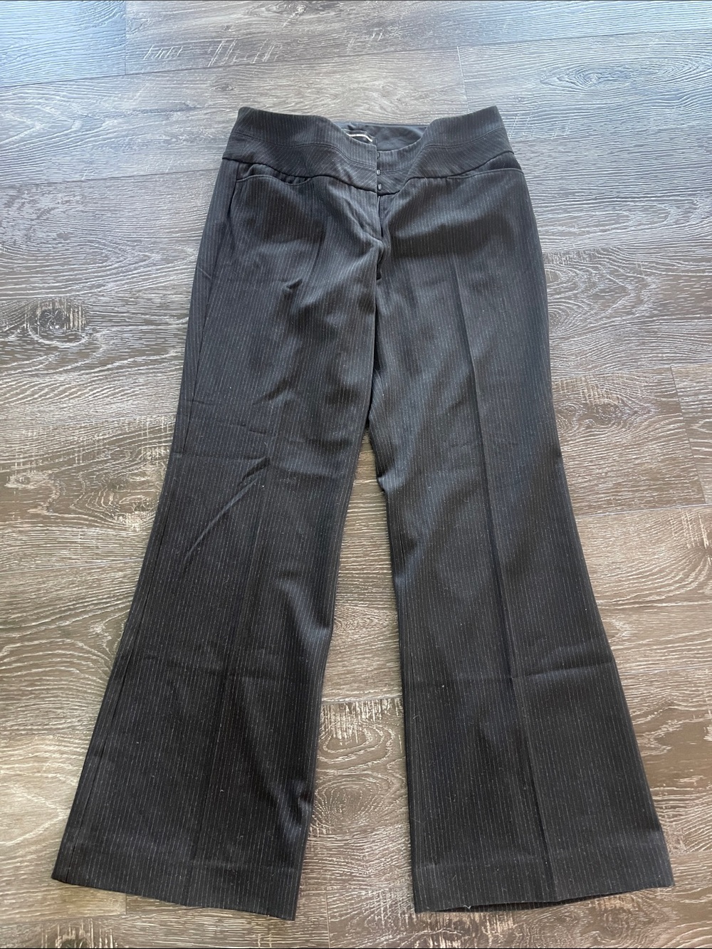 Express Editor Black Pinstripe Dress Pants